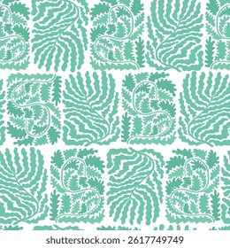 Abstract green floral elements, branches with leaves seamless pattern for wallpaper, wrapping paper, textile prints, scrapbooking, stationery, etc. EPS 10