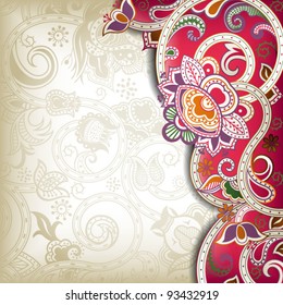 Abstract Green Floral Frame