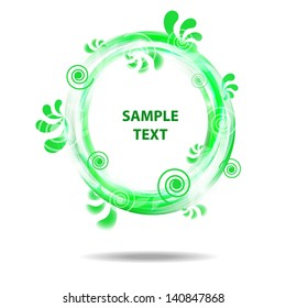 Abstract green floral frame. Vector pattern.