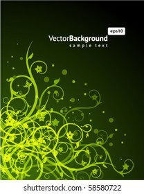 Abstract green floral ornamental background
