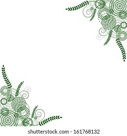 Abstract green floral pattern on a white background