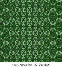 Abstract Green Floral Pattern Seamless Geometric Vector Background Design