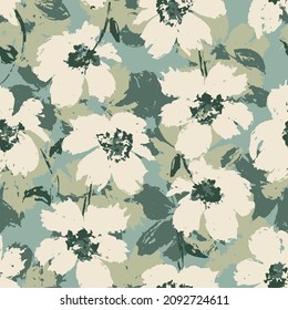 Abstract green floral. Seamless pattern.Creative contemporary floral seamless pattern.