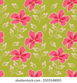 Abstract green floral. Seamless pattern.Creative contemporary floral seamless pattern