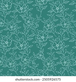 Abstract green floral. Seamless pattern.Creative contemporary floral seamless pattern