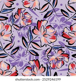 Abstract green floral. Seamless pattern.Creative contemporary floral seamless pattern
