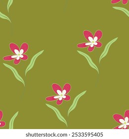 Abstractas floral verde. Patrón sin fisuras. Patrón floral contemporáneo creativo sin fisuras