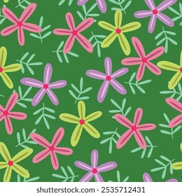 Abstract green floral. Seamless pattern.Creative contemporary floral seamless pattern.