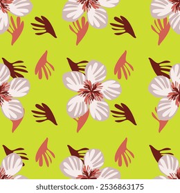 Abstract green floral. Seamless pattern.Creative contemporary floral seamless pattern.