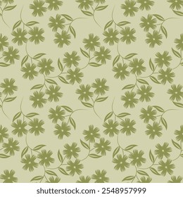 Abstract green floral. Seamless pattern.Creative contemporary floral seamless pattern.