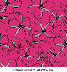 Abstract green floral. Seamless pattern.Creative contemporary floral seamless pattern
