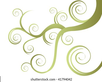 abstract green floral - vector