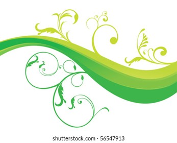 abstract green floral vector illustration