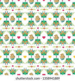 Abstract Green Floral Vector Seamless Pattern
