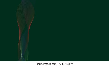 Resumen de tecnología digital de línea de flujo verde, onda de partículas lisas, tecnología de datos grandes, fondo de concepto de diseño y papel tapiz, eps vectoriales