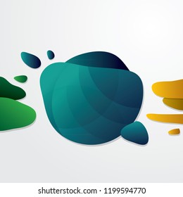 Abstract green flow liquid shapes. modern graphic elements.