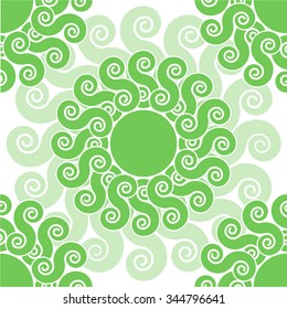 Abstract green flower pattern