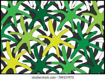 Abstract Green Flower pattern design - Illustration,Plant, Wallpaper, Decor, leaves, Painted Image