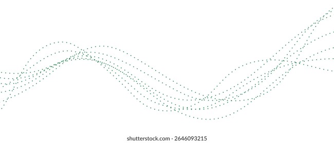 Linhas Pontilhadas de Fluxo Verde Abstrato