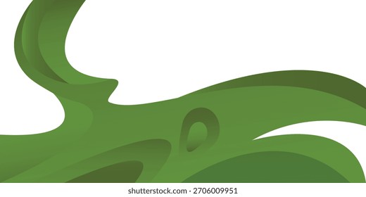 Abstract Green Flowing Wave Background – Modern Organic Gradient Shape Design