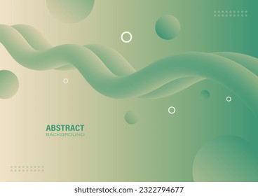 Abstract green fluid 3D shapes with gradient background. Design elements for a banner template.