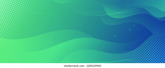 Abstract Green Fluid Banner Template. Modern background design. gradient color. Dynamic Waves. Liquid shapes composition. Fit for banners