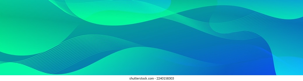 Abstract Green Fluid Banner Template. Modern background design. gradient color. Dynamic Waves. Liquid shapes composition. Fit for banners