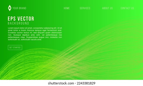 Abstract Green Fluid Banner Template for Website Page. Modern background design. gradient color. Dynamic Waves. Liquid shapes composition. Fit for web banners
