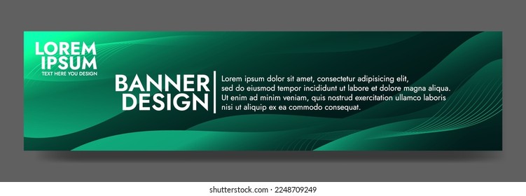 Abstract Green Fluid Banner Template. Modern background design. gradient color. Dynamic Waves. Liquid shapes composition. Fit for banners