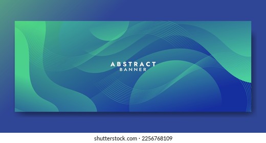 Abstract Green Fluid Banner Template. Modern background design. gradient color. Dynamic Waves. Liquid shapes composition. Fit for banners