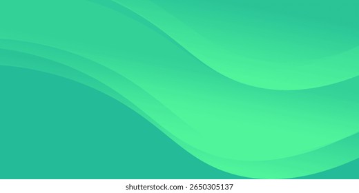 Modelo de banner de fluido verde abstrato. Design moderno de fundo. cor gradiente. Ondas Dinâmicas. Composição em formas líquidas. Adequado para banners. Vetor