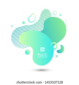 Abstract green fluid graphic shape elements composition on white background. Geometric liquid design template for presentation, flyer, brochure, banner web, poster, etc. Modern style vector