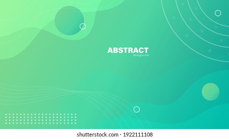 Resumen de forma de fluido verde fondo moderno con espacio de copia, vector.