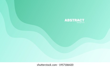 Abstract green fluid shape modern background with copy space, vector.