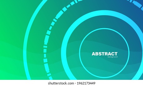 Abstract green fluid shape modern background and circle lines with copy space, vector.