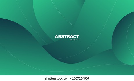 Abstract green fluid shape modern background with copy space, vector.