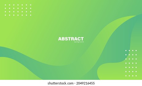 Abstract green fluid shape modern background with copy space, vector.