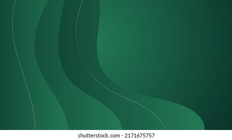 Abstract green fluid shape modern background with copy space, vector.