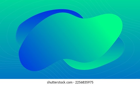 Resumen de forma de fluido verde fondo moderno con espacio de copia, vector.