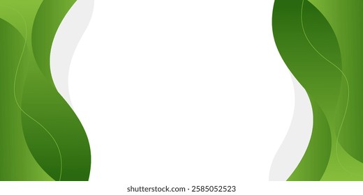 Abstract green fluid wave background. Nature color. Modern dynamic wallpaper. Template banner background for sales, business, ads, events, posters, websites, and pages