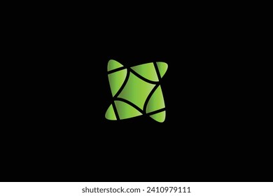 Resumen de diseño gráfico vectorial de triángulo de espuma verde.