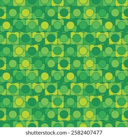 Abstract green football fields vector square seamless geometric pattern or texture.