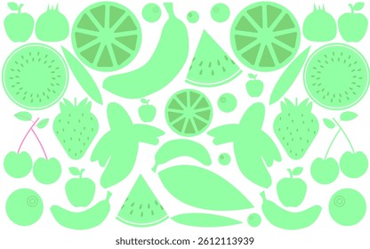 Abstract green fruits pattern vector
Vector pattern with fruits orange, strawberry, cherry, watermelon, banana