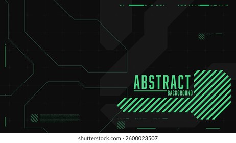 Abstract green futuristic banner on black background cyberpunk style