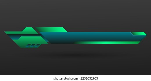 Resumen verde futurista barra de banner de tercer título inferior para streaming de video