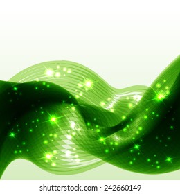 Abstract green futuristic wave background. EPS10 vector