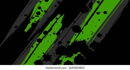 Abstract green gaming background in futuristic style. Wide banner design