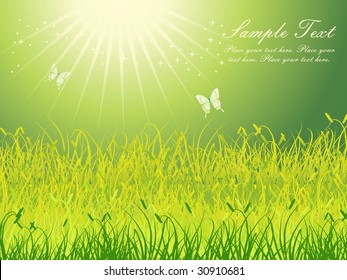 abstract green garden background with place for text