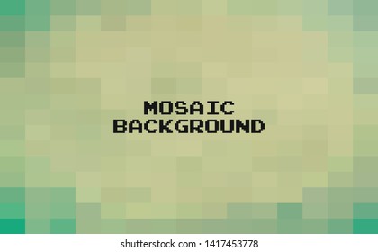 Abstract Green geometric Background, Creative Design Templates. Pixel art Grid Mosaic, 8 bit vector background.