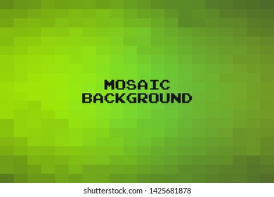 Abstract Green geometric Background, Creative Design Templates. Pixel art Grid Mosaic, 8 bit vector background.
